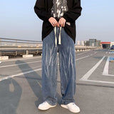 Advbridge Spring Summer Baggy Jean Pants Men Jeans for Boys Elastic Waist Korean Fashion Streetwear Men's Oversize Trend Wide leg pants