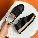Advbridge Casual Leather Sneakers Women Mixed Color Lace Up Platform Shoes Autumn Fashion Female Sport Shoes Ladies Trainers