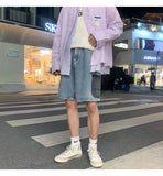 Advbridge Mens Patchwork Color Denim Shorts Streetwear Bermuda Male Multi-Pockets Casual Half Jean Summer Fashion Cargo Shorts Men