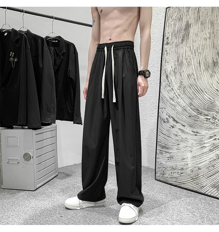 Advbridge Men Ice Silk Sweatpants Men's Sports Casual Male All-match Tracksuit Bottoms Man Mopping Trousers Sportswear Jogging Pants