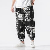 Advbridge Mens Fashion Loose Mid Waist Drawstring Trousers 2023 Men Pockets Long Pant Streetwear Spring Casual Graphic Print Harem Pants