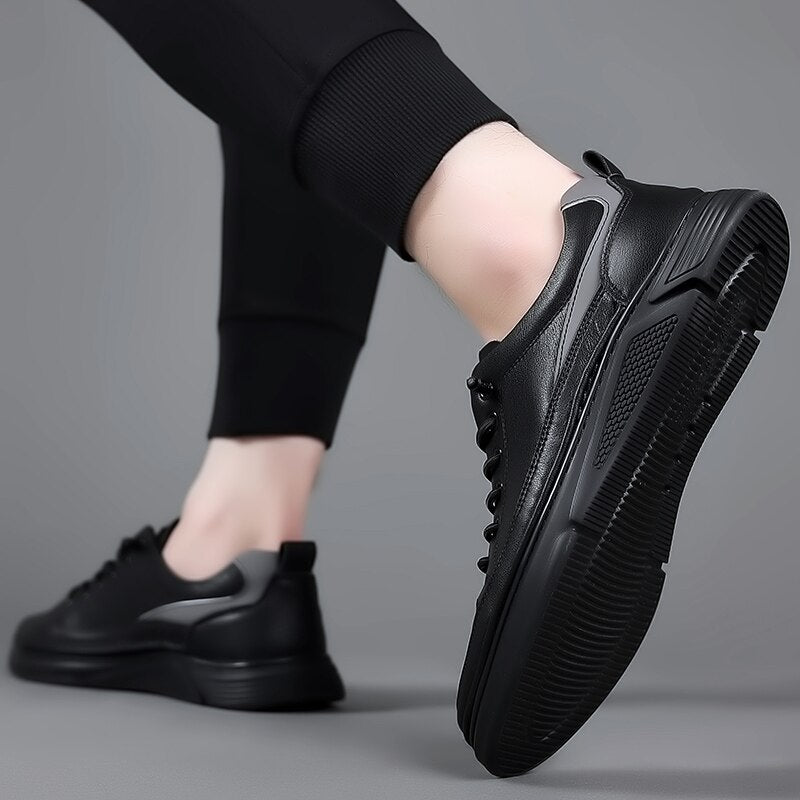 Advbridge Elastic Band Men's Casual Shoes Breathable White Handmade Designer Loafers British Fashion Solid Color Flats M66701