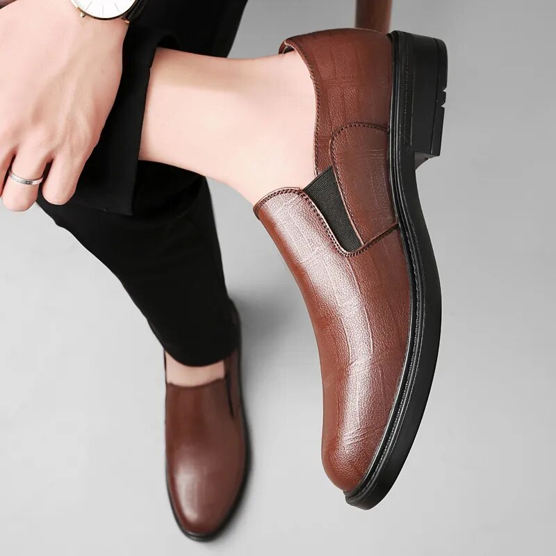 Advbridge British Style Loafer Men Full Genuine Leather Shoes for Male Brand Oxfords Fashion Dress Shoes Adult Business Shoes Gentleman