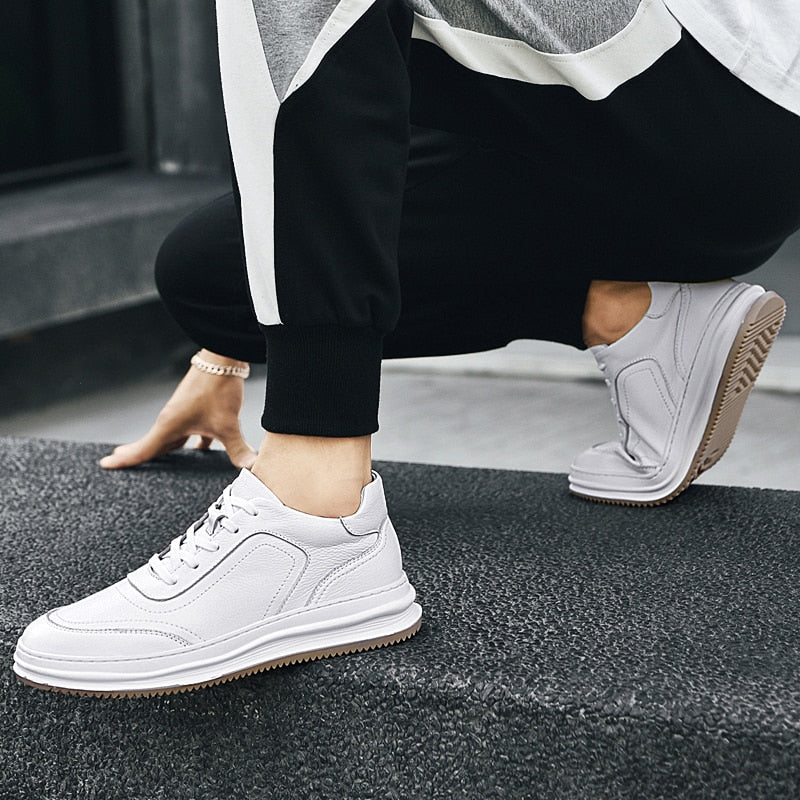 Advbridge High Quality Men Sneakers Genuine Leather Men Shoes Luxury School Shoes for Man Fashion Skate Shoes Men Vulcanize Shoes Upscale