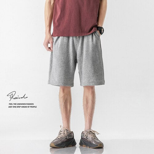 Advbridge Mens Shorts Summer Cargo Solid Color Shorts Fashion Knee Length Drawstring Men Shorts Cotton Work Bermudas Plus Size 2023 E48