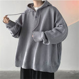 Advbridge Men's Hooded Sweaters Spring Autumn Fashion Pullover Loose Solid Knitted Sweater Korean Tide Streetwear Men Knitwear Hoodies