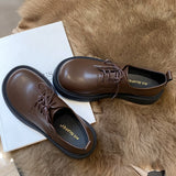Advbridge Fashion Female Shoes Casual Outside Round Toe Flats Student Uniform Lolita Platform Rubber Ladies Loafers  Women Mary Janes