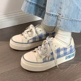 Advbridge Checkerboard Canvas Shoes for Wowen Spring New Thick Sole Casual All-match Sports Shoes Zapatillas Mujer