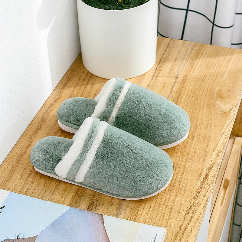 Advbridge New Winter Cotton Slippers style couple  for women men winter home indoor household anti-skid moon shoes warm plush thick