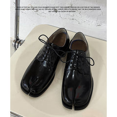 Advbridge NEW Classic Men and Women Black Eagle Claw Lace-Up Derbys patent leather Split Toe Casual Shoes INS HOT Statement Flats