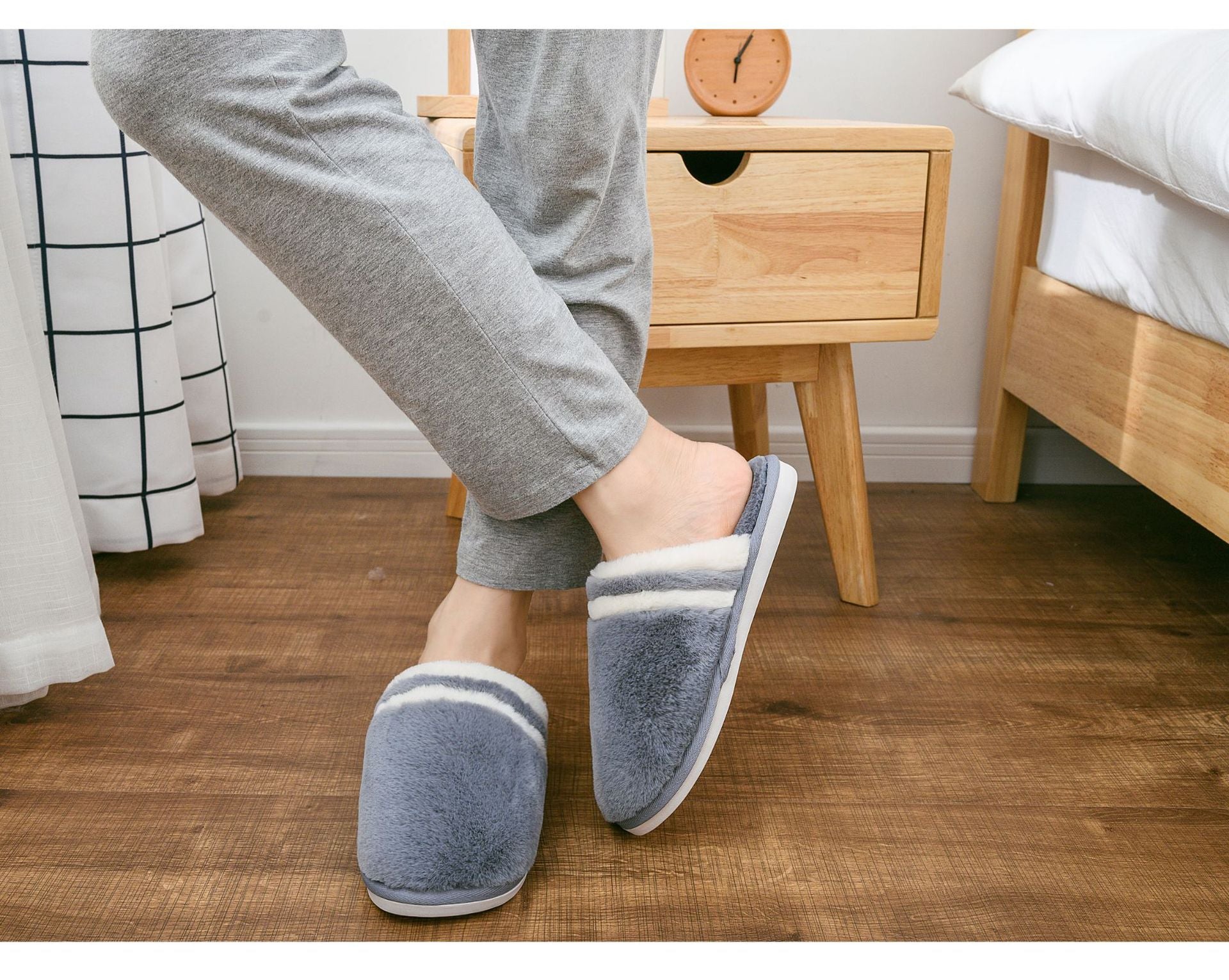 Advbridge New Winter Cotton Slippers style couple  for women men winter home indoor household anti-skid moon shoes warm plush thick