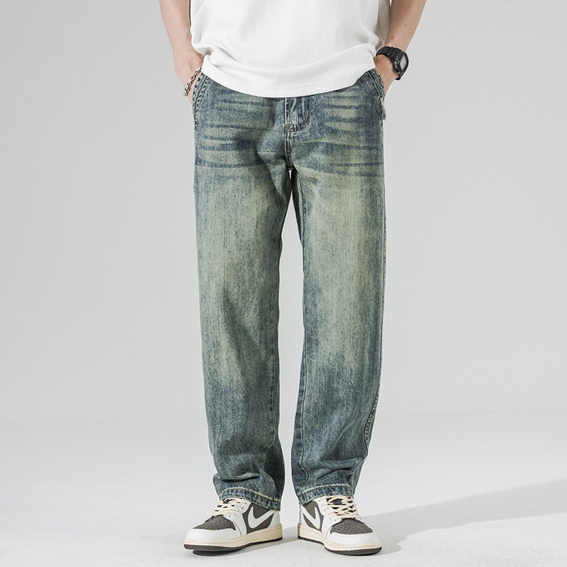 Advbridge Baggy Jeans Men Wide Leg Pants Casual Oversize Jeans For Men Clothing Loose Fit Streetwear Vintage Male Denim Trousers 2023 New