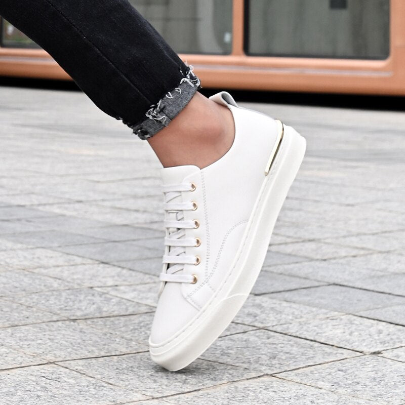 Advbridge Luxury White Men's Casual shoes High Quality Lace-up outdoor flats Genuine Leather man Sneakers Brand Black Designers Footwear
