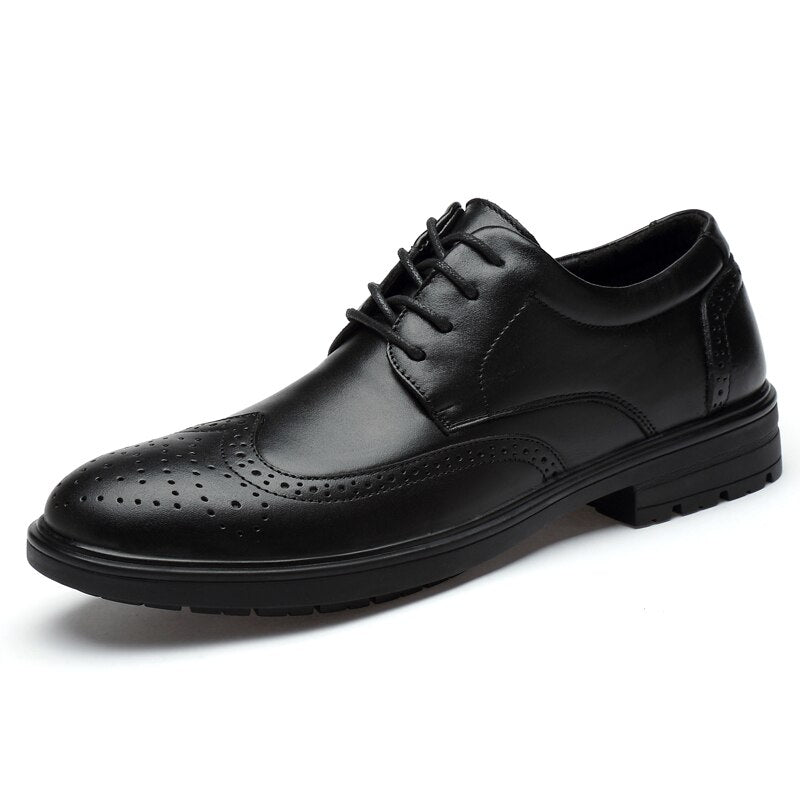 Advbridge Luxury Casual Leather Business Oxford Men Shoes Office Wedding Flats Footwear Breathable Formal Dress Stylish Male Shoes