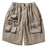 Advbridge Summer New Hot Sale Shorts Men Zipper Fly Solid Cargo Pants Japanese Multi-pockets Hip Hop Shorts Straight Tube Overalls