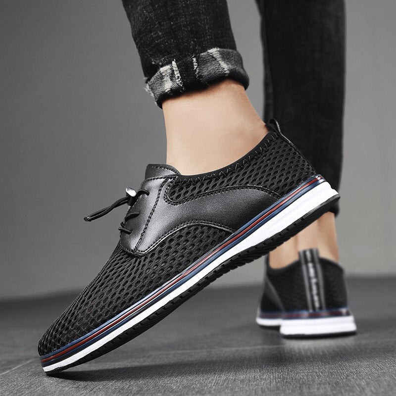 Advbridge Summer Mens Casual shoes Fashion Hollow Out Breathable Business Shoes low top Outdoor Flats Comfy Walking Sneakers Mocassin