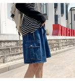 Advbridge Mens Patchwork Color Denim Shorts Streetwear Bermuda Male Multi-Pockets Casual Half Jean Summer Fashion Cargo Shorts Men