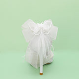 Advbridge French Elegant Bride Lolita Lace Bowknot Pearl Point Baotou Sandals One Word Flower Wedding Lo Wedding Shoes