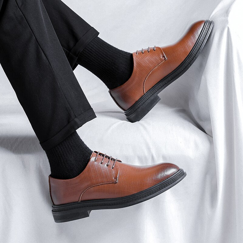 Advbridge Slip on Men Dress Shoes Men Oxfords Fashion Business Dress Men Shoes New Classic PU Men'S Suits Shoes Man Shoes Size 38-44