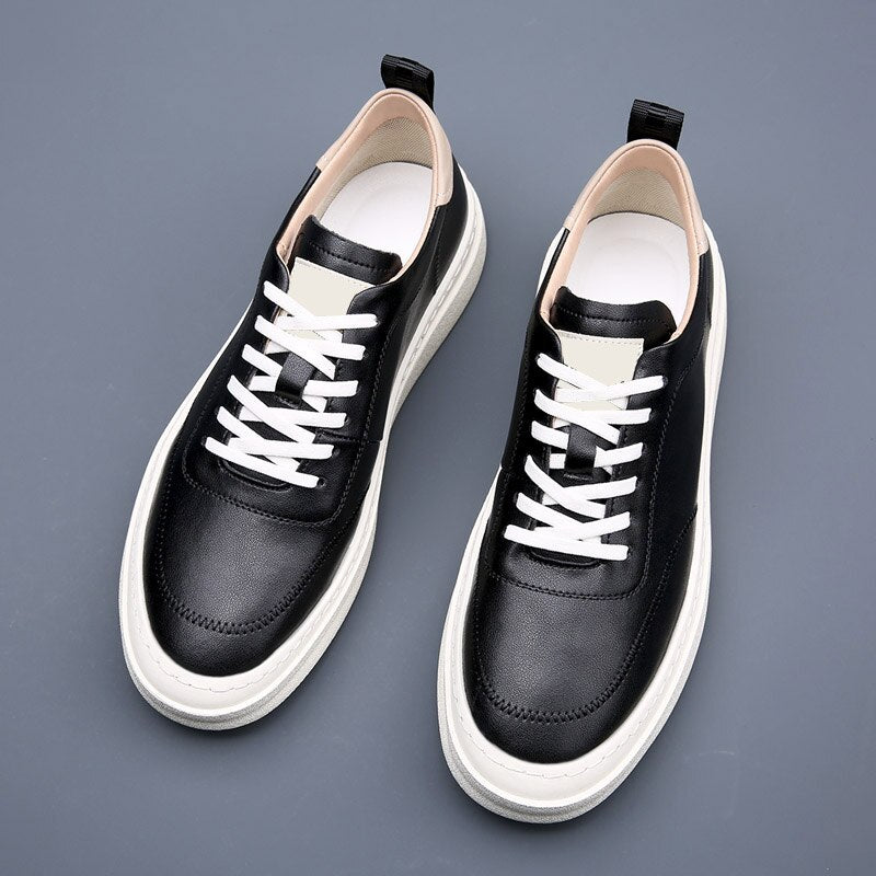 Advbridge Spring Autumn Men Casual Lace-Up Breathable Sneakers Men All-match Shoes Casual Leather Men's  Shoes Comfortable Sneakers