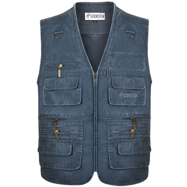 Advbridge 8XL 9XL 10XL New Male Casual Summer Big Size Cotton Sleeveless Vest With Many 16 Pockets Men Multi Pocket Photograph Waistcoat