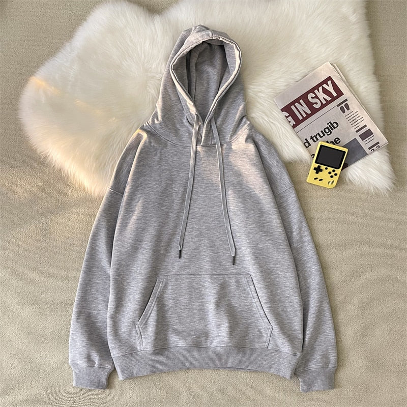 Advbridge Korean Men's Solid Color Sweatshirt Hoodies 2023 Casual Hooded Pullovers Hoodie Warm Fleece Male Loose Man Clothing 3XL