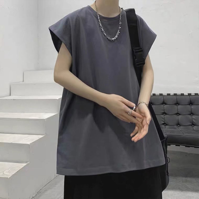 Advbridge Fashion O-Neck Solid Color All-match Sleeveless T-Shirt Men's Clothing 2023 Spring New Loose Casual Pullovers Korean Tee Shirt