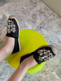 Advbridge Womens Shoes For Female Slides Autumn New Slip-On Gladiator Luxury Rhinestones Loafers Casual Round Toe Ethnic Ladies Flats