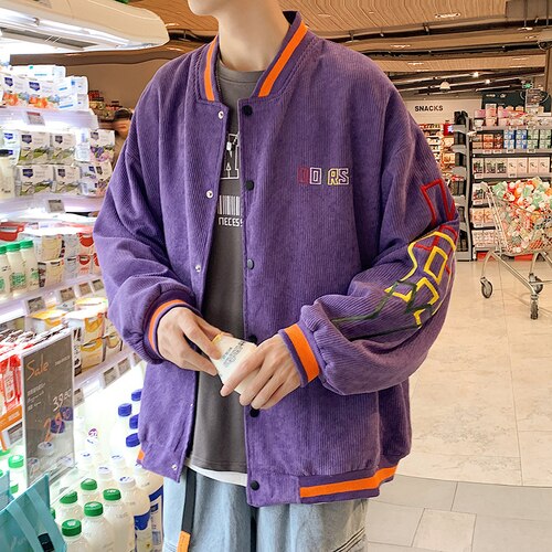 Advbridge Colorful Varsity Jacket for Teenage Korean Fashion Trends Loose Clothing Mens Letter Embroidery Baseball Coat Vintage Streetwear