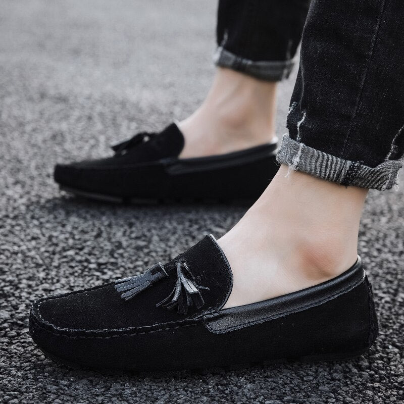 Advbridge Summer Fashion suede loafers mens Soft Bottom Casual shoes Breathable all-match boat shoes Lightweight driving flats Mocasins