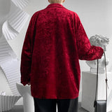 Advbridge Shiny Luxury Red Two Buttons Velvet Blazer Jacket Men Autumn New Loose Club Party Wedding Blazers Male Blazer Costume Homme