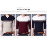 BROWON Men Brand Sweater 2022 Sweater Business Leisure Sweater Pullover V-neck Mens Fit Slim Sweaters Knitted for Man