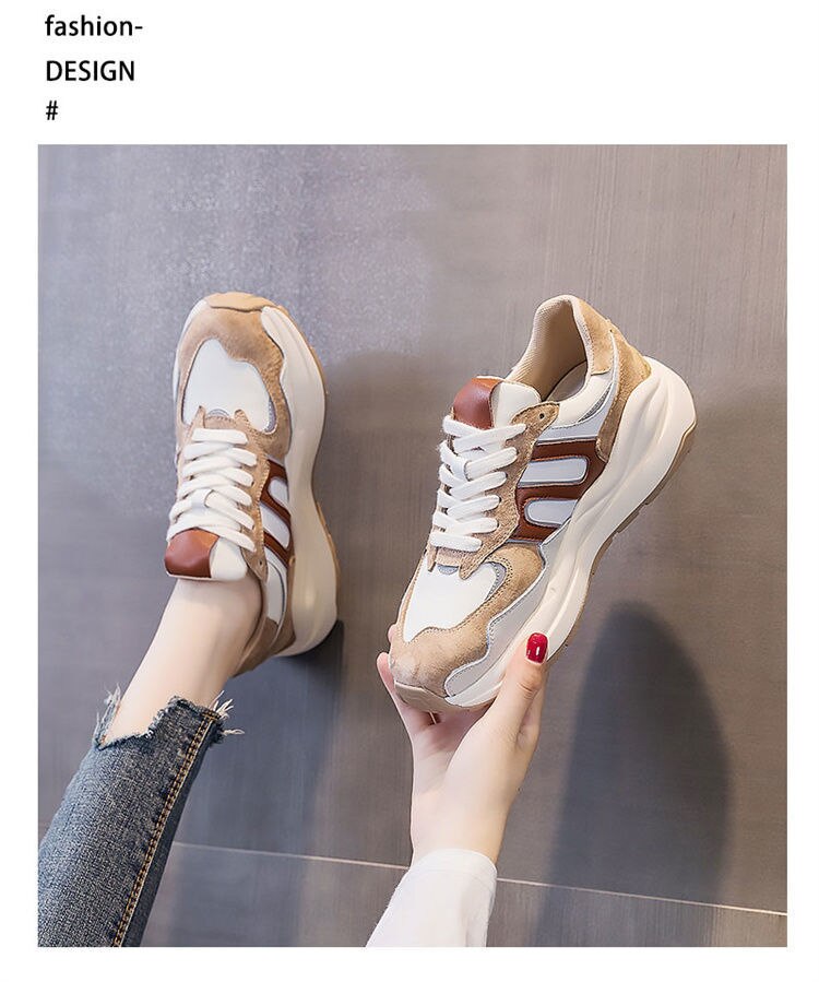 Advbridge Sneakers Flat Platform Daddy White Running Shoes Women's Korean Spring New Sports Casual Vulcanize Tennis Basket