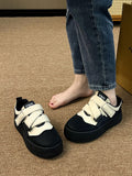 Advbridge Women's Shoes Platform Casual Female Sneakers Wedge Basket 2023 Round Toe Shallow Mouth Clogs Winter Retro Sports Hook & Loop Ru