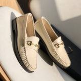 Advbridge Women Shoes England Style Office Lady Fashion Simple Beige Color Sheep Soft Casual Slip-On Loafers  Flat Shoes