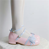 Advbridge Japanese Sweet College Style Victorian Girl Shoes Cosplay Lolita Kawaii Lace Love Lotus Leaf Star Letter Buckle 2.5-4.5cm Shoes