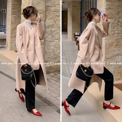 Advbridge Cowhide Women Pumps One Strap Buckle Shoes Vintage Color Mary Janes Women Pumps French Style Shoes On Heels 3.5 CM Pointed Toe
