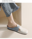 Advbridge Mixed Color Clogs Shoes Woman Cut-out Sandals Trendy Buckle Belt Slippers Home&Outdoor Casual Slides Round Closed Toe Mules