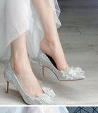 Advbridge Party Pumps Zapatos De Mujer Bridal Shoes Chaussures élégantes à Talons Hauts Shoes for Women Slip-On  Pointed Toe Pumps