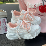 Advbridge Blue Thick Soled Platform Sneakers Spring Breathable Mesh Chunky Sneaker Woman Casual Student Running Vulcanize Shoes