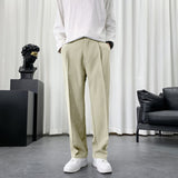 Advbridge New Men Casual Pants Solid Wide Leg Trousers Straight Fashionable  Suit Pants Streetwear Comfortable Fabric Oversize Unisex