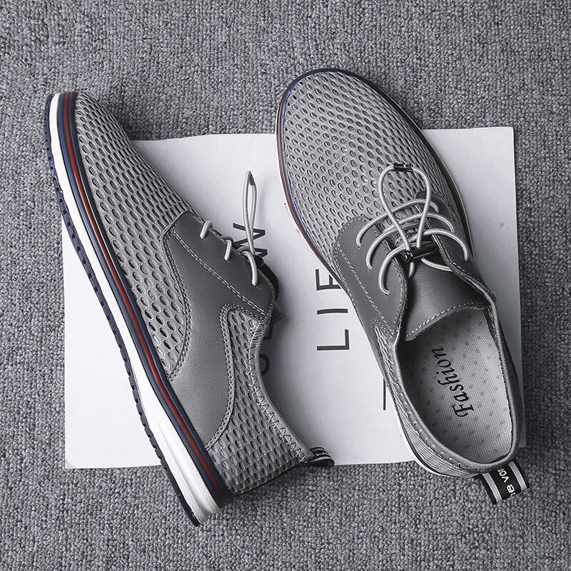 Advbridge Summer Mens Casual shoes Fashion Hollow Out Breathable Business Shoes low top Outdoor Flats Comfy Walking Sneakers Mocassin