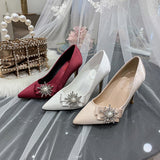Advbridge Plus Size 41 42 43 Womans Pumps 2023 Woman Wedding Shoes Bride 7cm Thin High Heels Womans Office Shoes Female Party Heeled Shoes