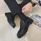 Advbridge Youth Men's Casual Leather shoes classic office outdoor flats slip-on Business loafers plus size37-48 all-match Oxford Mocasines