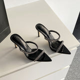 Advbridge Summer High Heel Slides Formal Ladies Party Shoes Dress Mules Sexy Strappy Shoes Women Zapatos De Tacon Mujer Elegantes