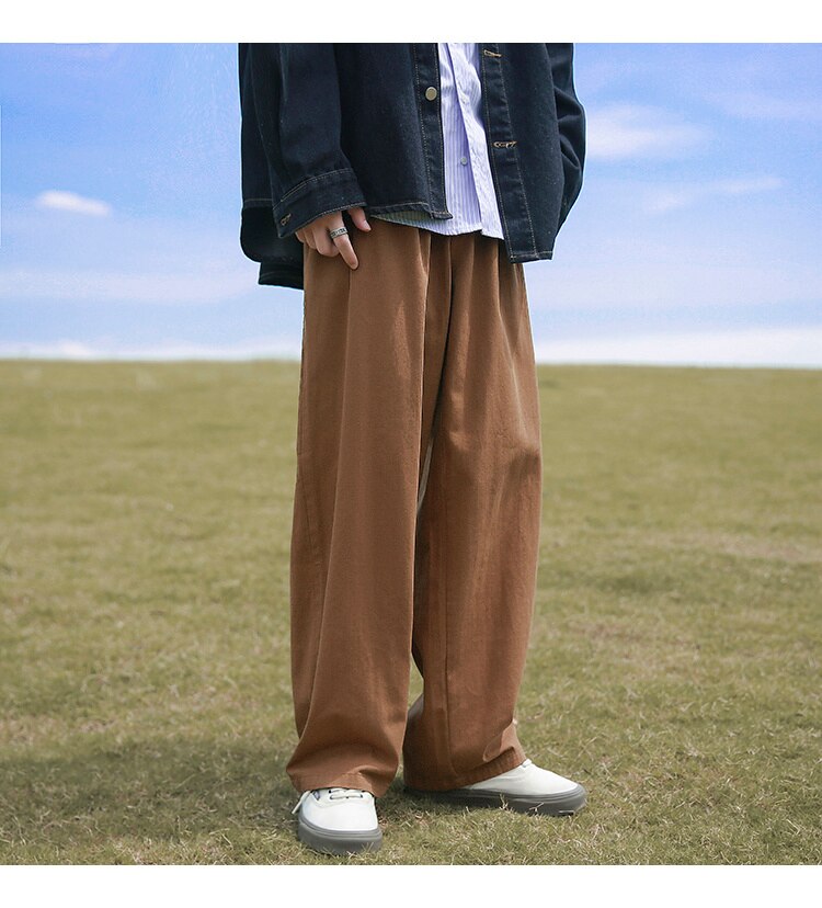 Advbridge Men's Fashion Trend Vintage Casual Pants Loose Cargo Hip Hop Style Trousers Mens Black/Apricot/brown Color Sweatpants M-2XL