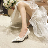 Advbridge Plus Size 42 43 Fashion Pumps For Women Party Shoes Pointed-toe Womans Wedding Heeled Shoes 7cm High Heels Female Bridal Shoes