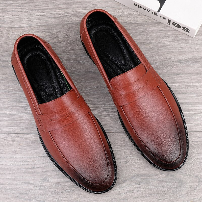 Advbridge Luxury Brand Business Formal Oxford Casual Slip on Male Shoes British Style Fashion Classic Elegantes Retro Shoes for Man