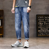 Advbridge Baggy Jeans Men Harem Pants Loose Fit Spring Summer Lightweight Light Blue Wide Leg Denim Pants Oversize Man Trousers