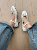Advbridge Cat Heel Retro Ballet Shoes French Mary Jane Heels Stiletto Bowknot Pumps Spring Designer Women Shoes Ins Style Sweet Lady Shoes